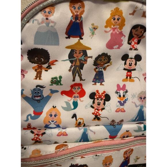 NWOT Disney 100 Years Of Wonder Mini Backpack Disney Characters Adjustable Strap - Picture 3 of 5